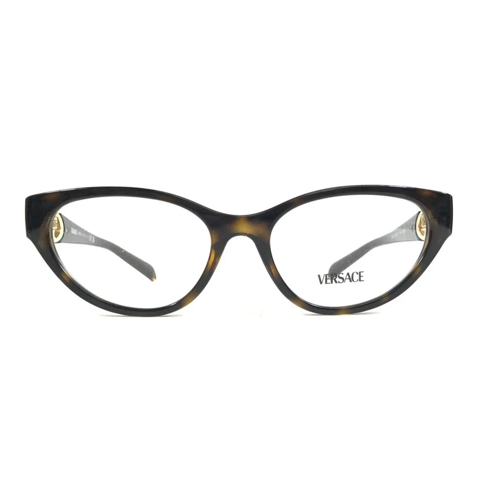 Versace Eyeglasses Frames MOD.3372-U 108 Tortoise Cat Eye Full Rim 52-17-140
